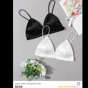 2pk satin triangle bralette